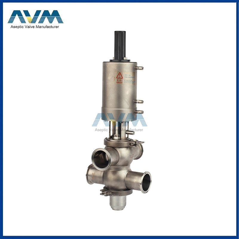 Stainless Steel Sanitary Double Seat Mix-Proof Valve with C-Top