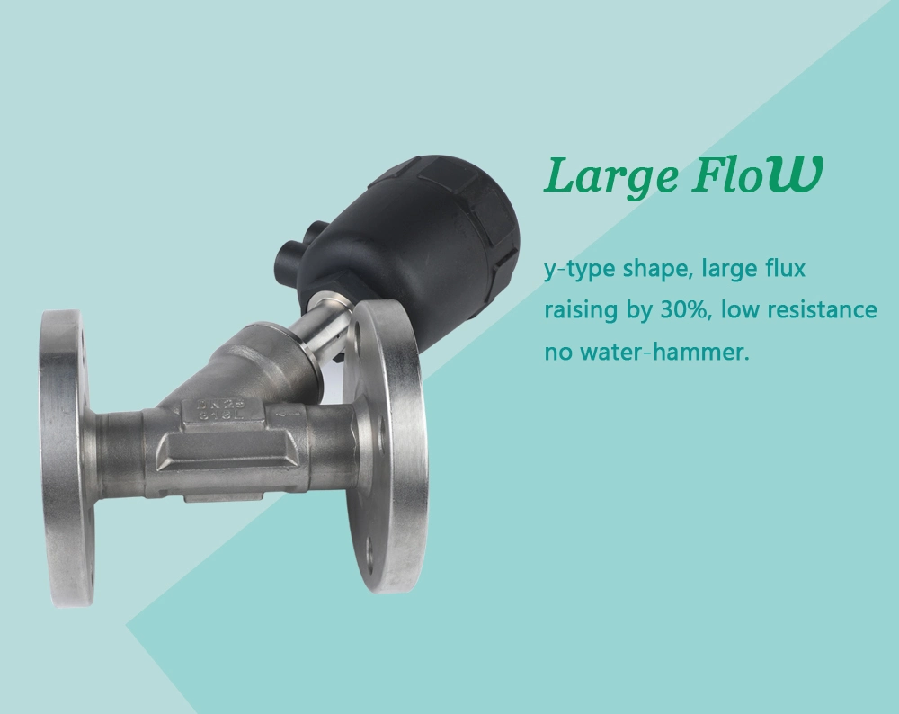 1 Inch DN25 Steam Cylinder Y-Type High Quality Flanged Angle Seat Valve