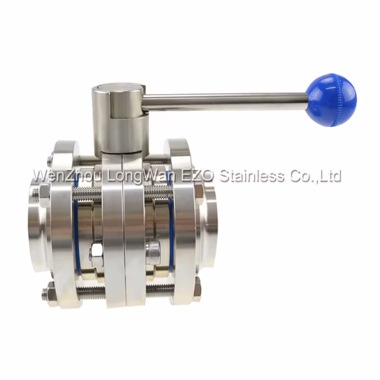 Valvola a farfalla in acciaio inossidabile di grado igienico in tre pezzi saldata manualmente (JN-BV1007)