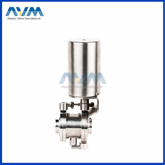 Valvola sanitaria a doppia sede in acciaio inox 316L con C-top