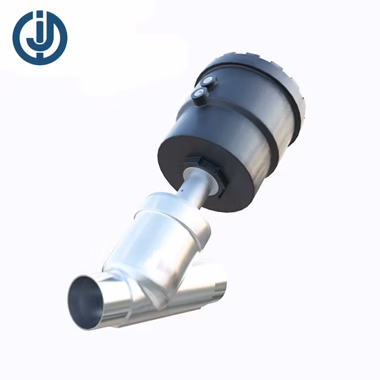 Valvola a pistone con sede inclinata in acciaio inossidabile, ad azionamento pneumatico, resistente alla corrosione, con filettatura interna