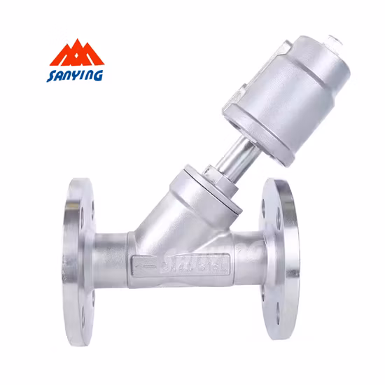 Valvola a sede inclinata con pulsante a vite, pneumatica, vapore, DN25, 1 pollice, resistente alla corrosione