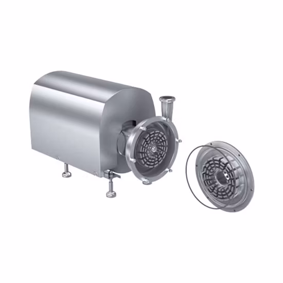 Pompa emulsionante a miscelazione omogenea in acciaio inox per circolazione sanitaria con tramoggia per torte