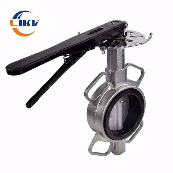 Sedile in gomma ANSI, acciaio inox, CF8 CF8m, maniglia a leva, valvola a farfalla wafer